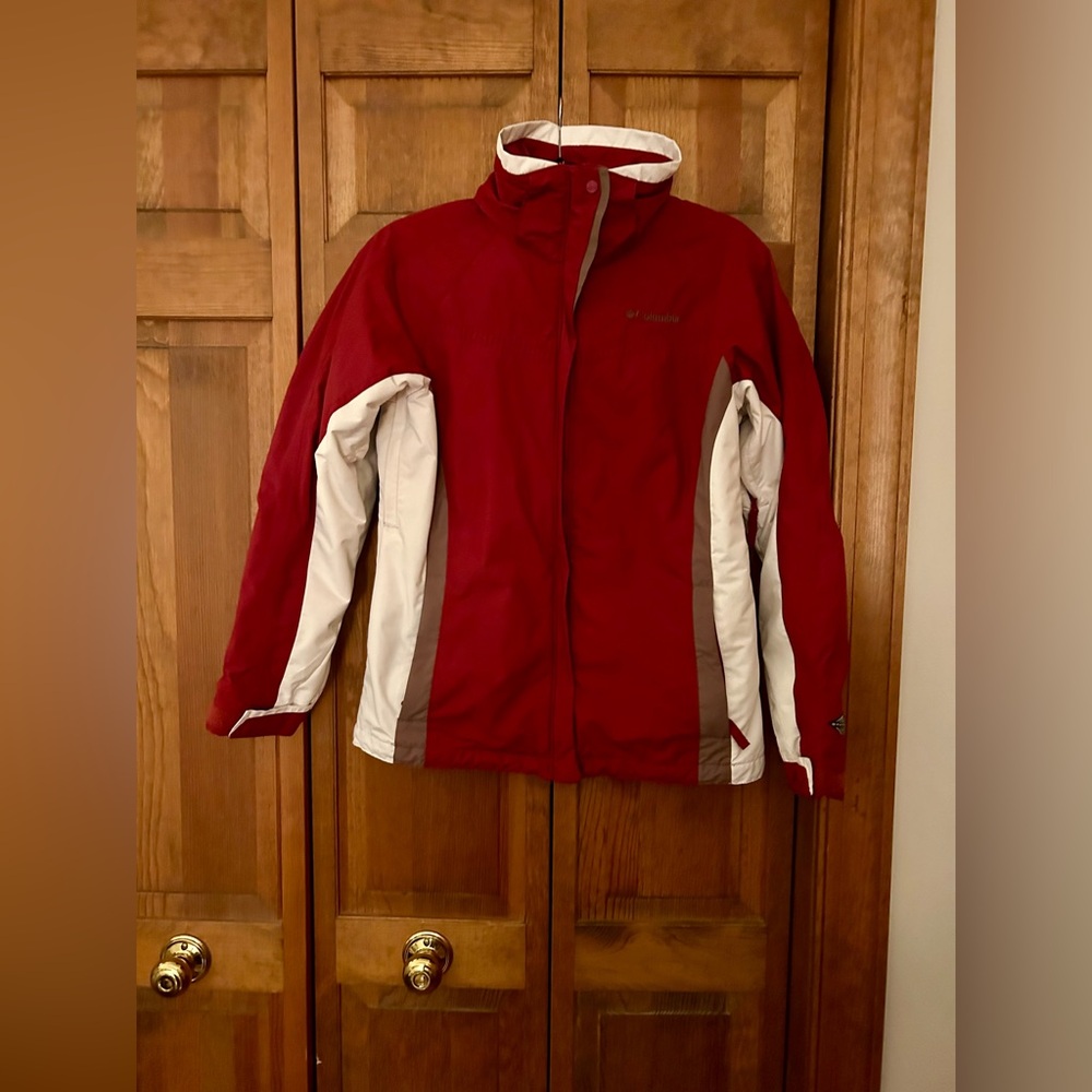Columbia Women’s Red, White, & Brown Sz S Whirlibird Interchange Coat/Jacket
